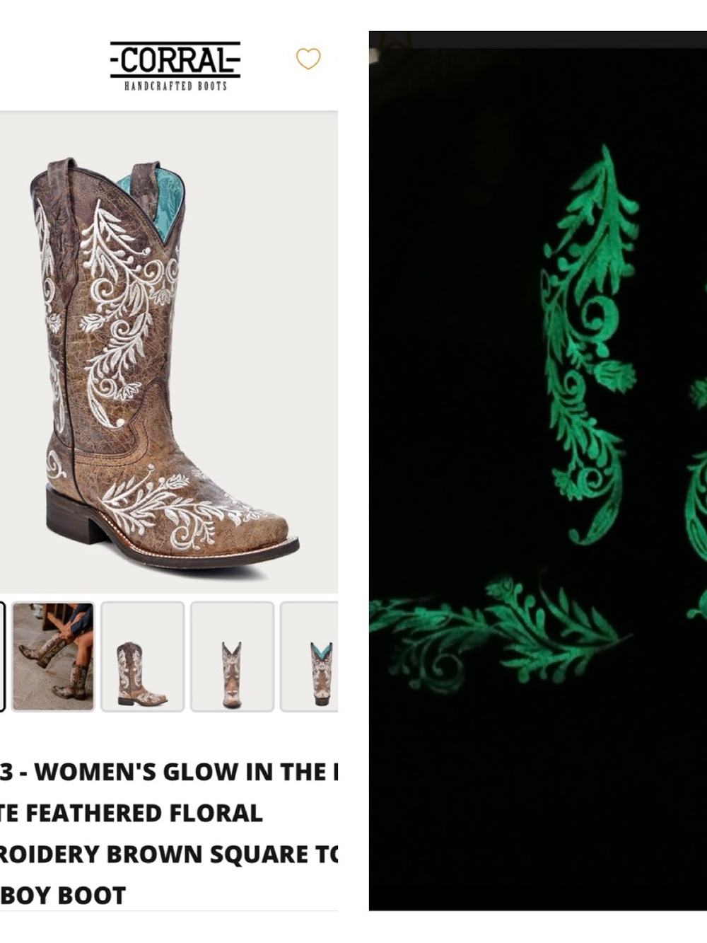 Corral Glow in the Dark boots